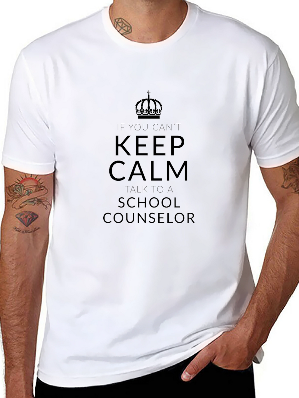 Keep Calm School Counselor Black T-Shirt