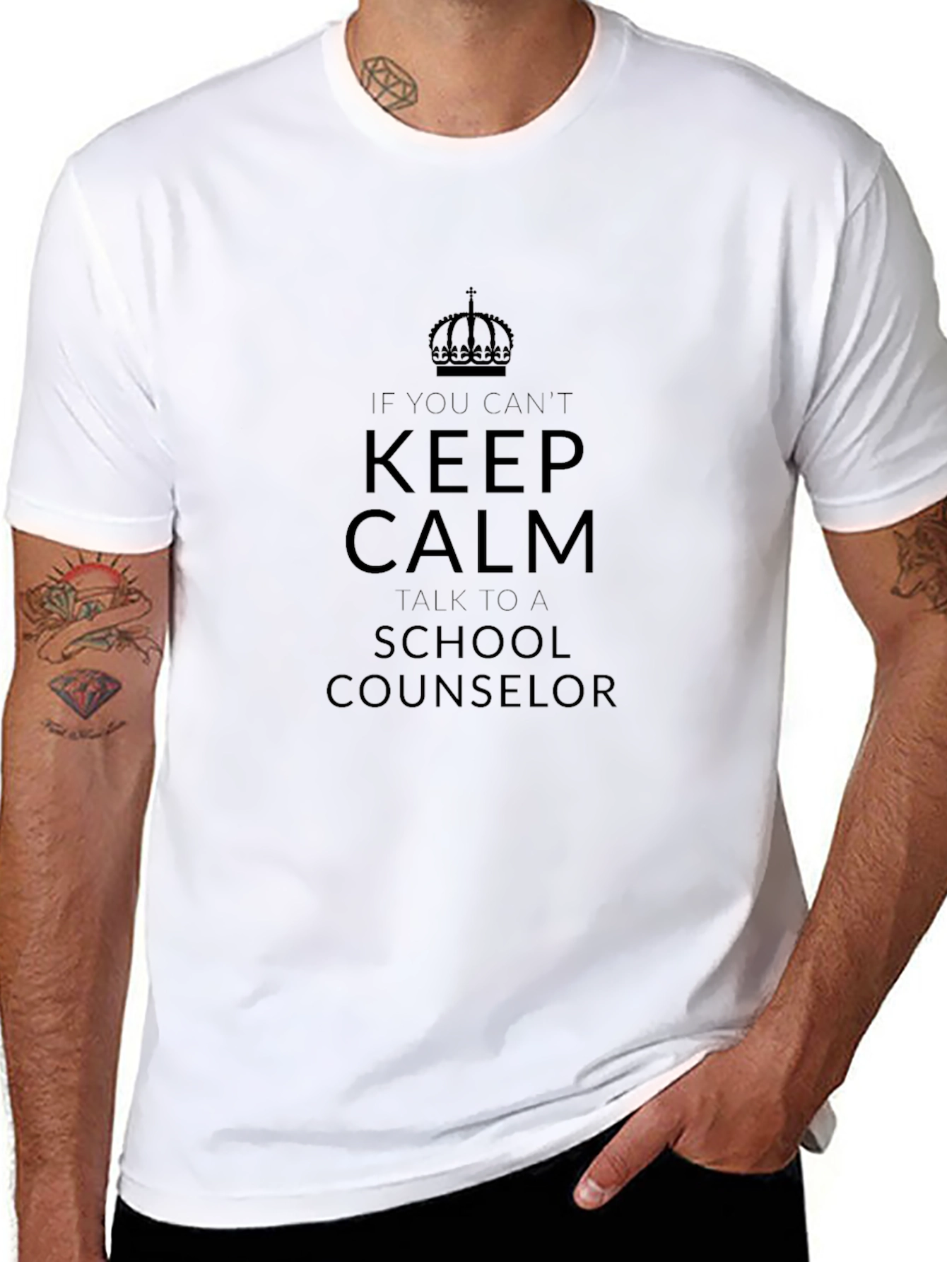 Keep Calm School Counselor Black T-Shirt