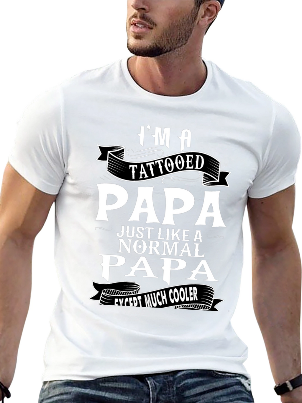 Tattooed Papa Graphic T-Shirt - Cool Dad Tee