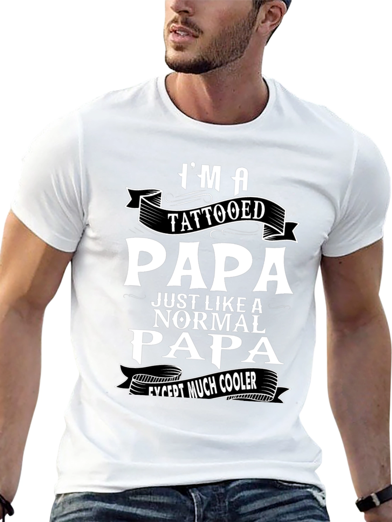 Tattooed Papa Graphic T-Shirt - Cool Dad Tee