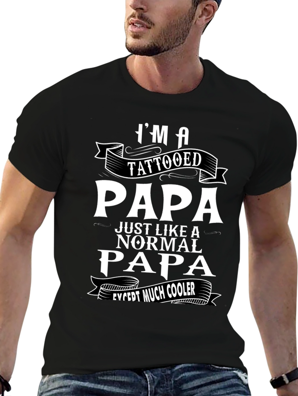 Tattooed Papa Graphic T-Shirt - Cool Dad Tee