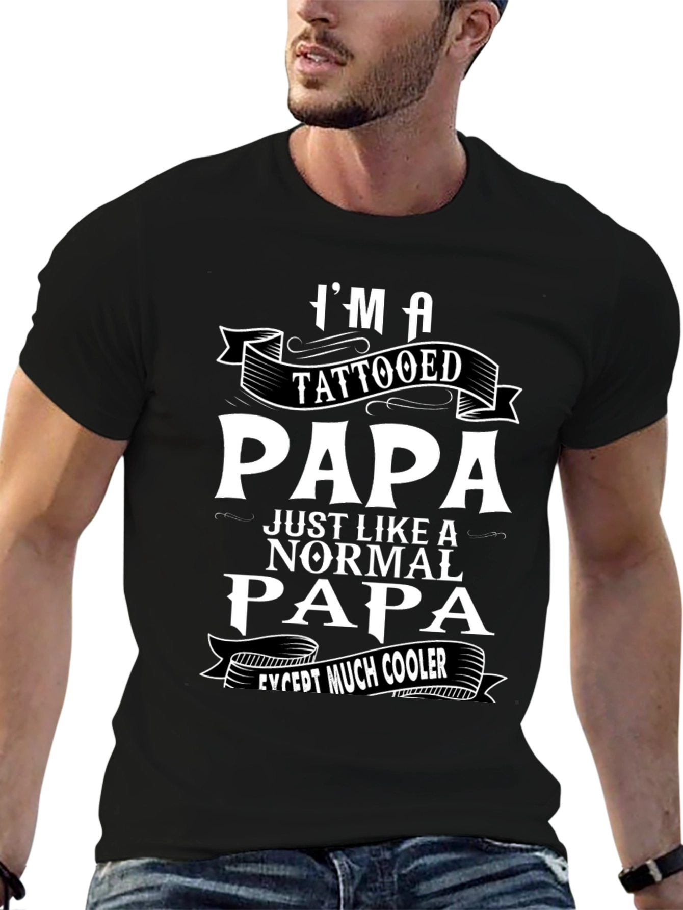 Tattooed Papa Graphic T-Shirt - Cool Dad Tee