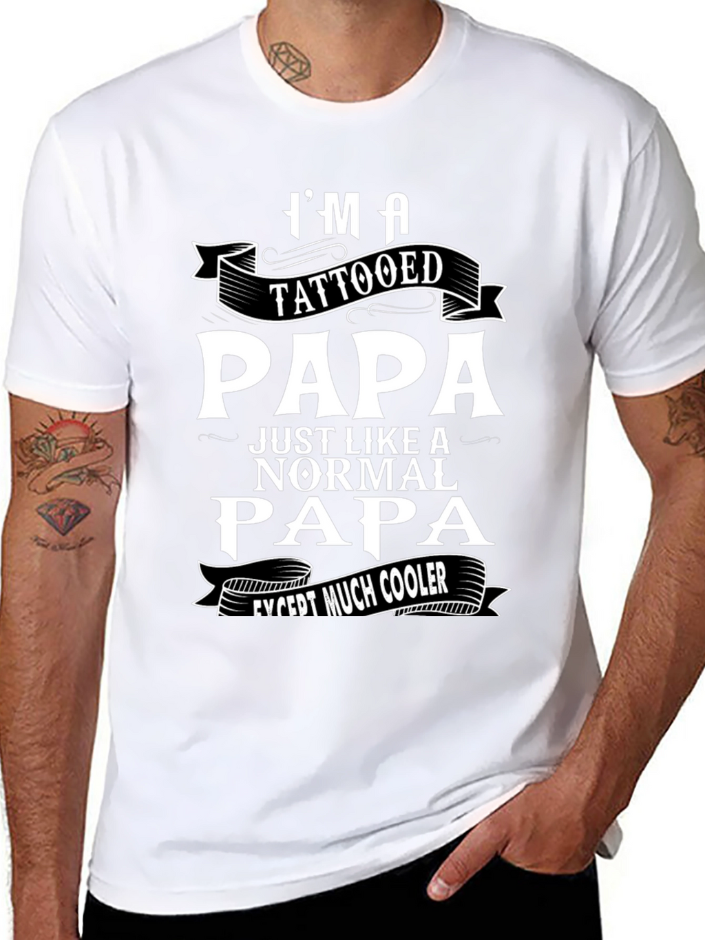 Tattooed Papa Graphic T-Shirt - Cool Dad Tee