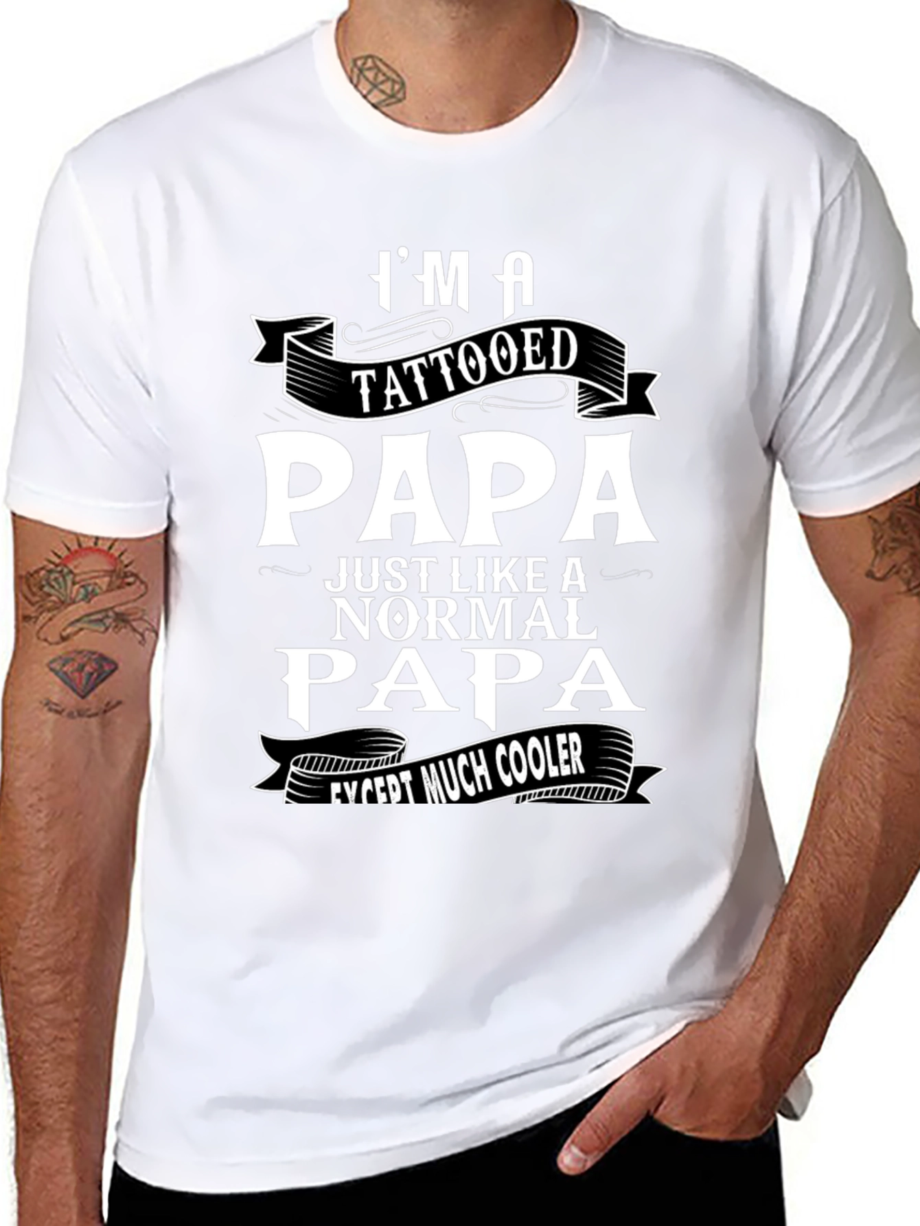 Tattooed Papa Graphic T-Shirt - Cool Dad Tee