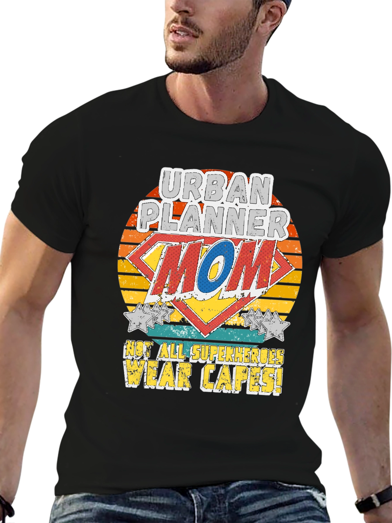 Urban Planner Mom T-Shirt - Superhero Style
