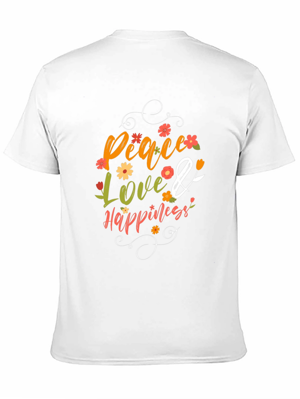Peace Love and Happiness Floral Graphic T-Shirt