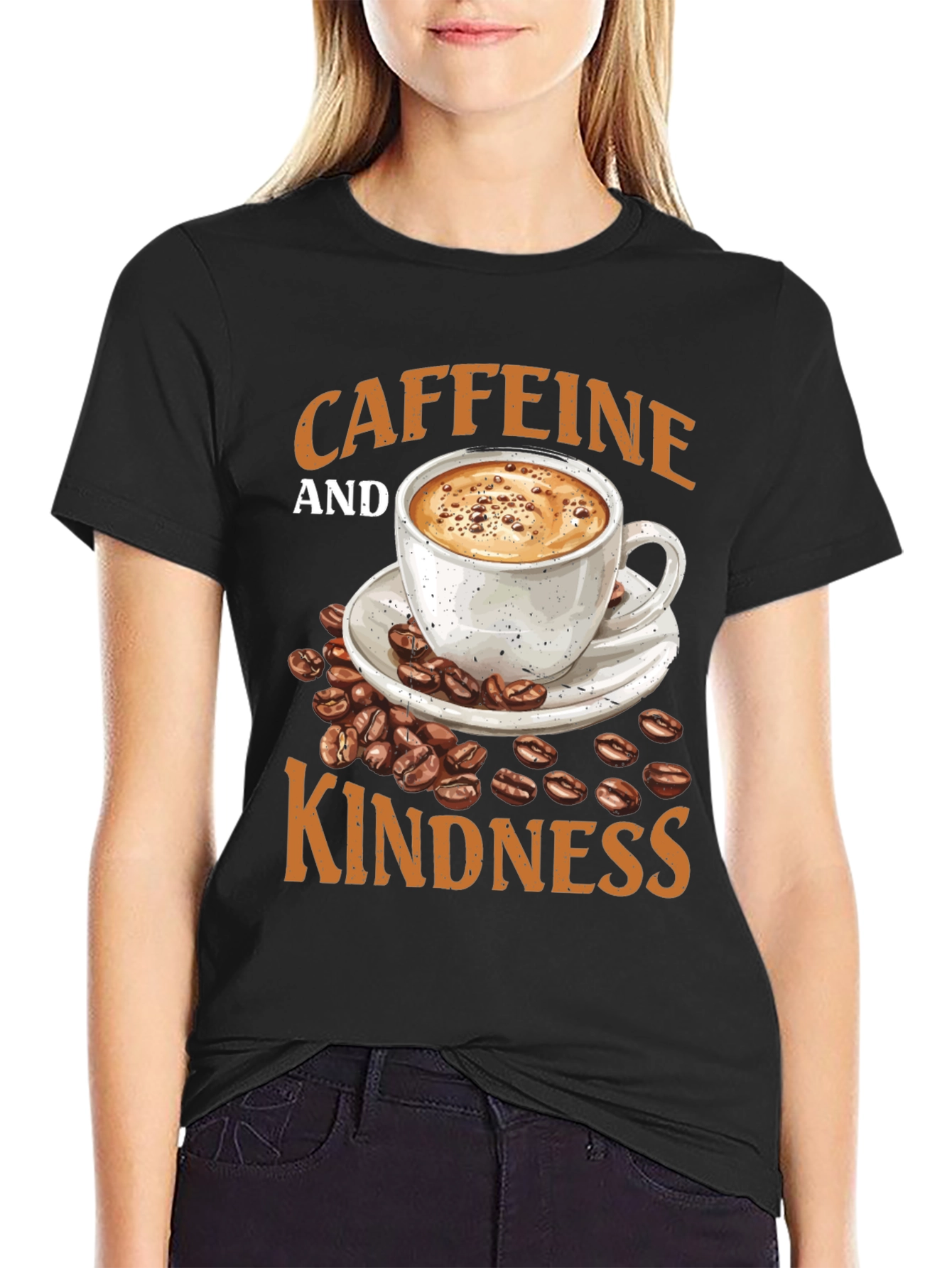 Caffeine and Kindness Graphic T-Shirt