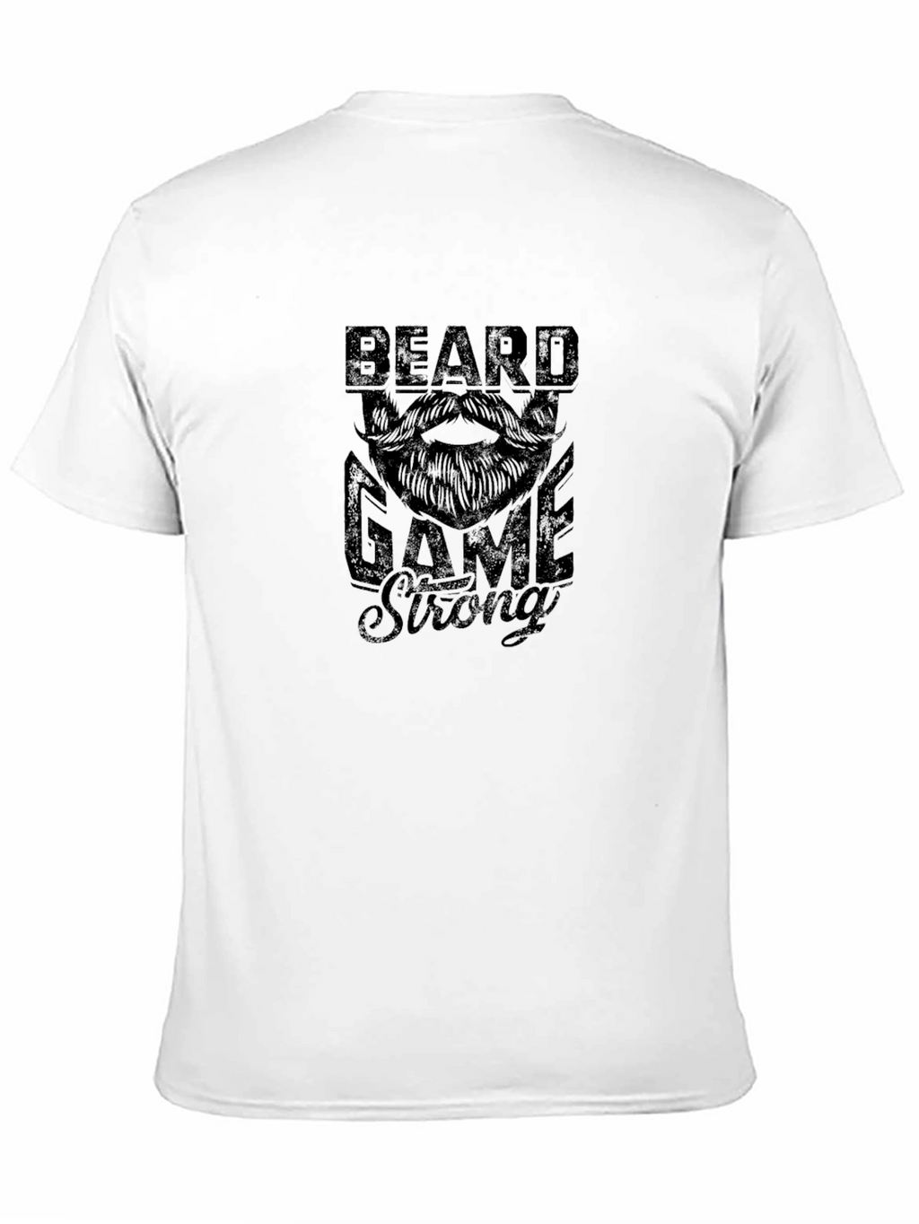 Beard Game Strong Mens Black Graphic T-Shirt