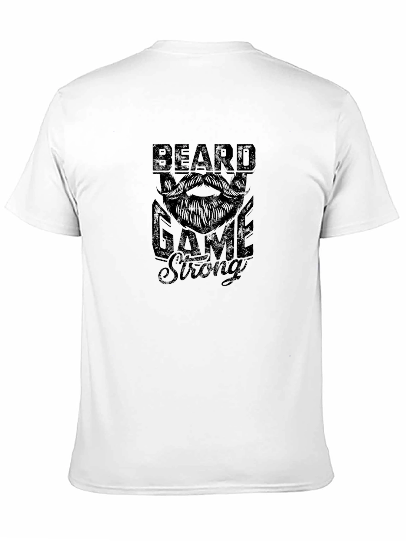 Beard Game Strong Mens Black Graphic T-Shirt