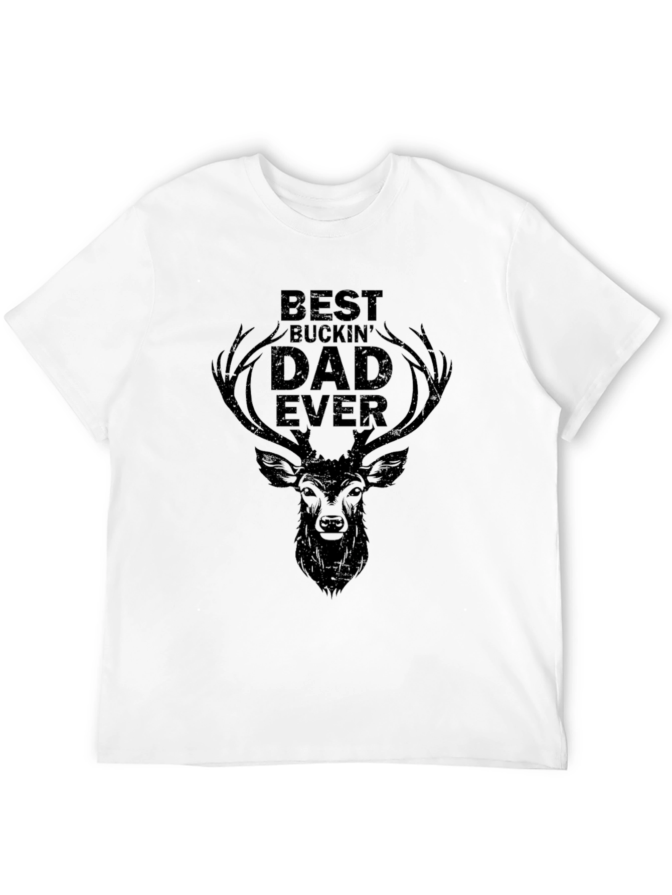 Best Buckin Dad Ever T-Shirt - Deer Antler Design