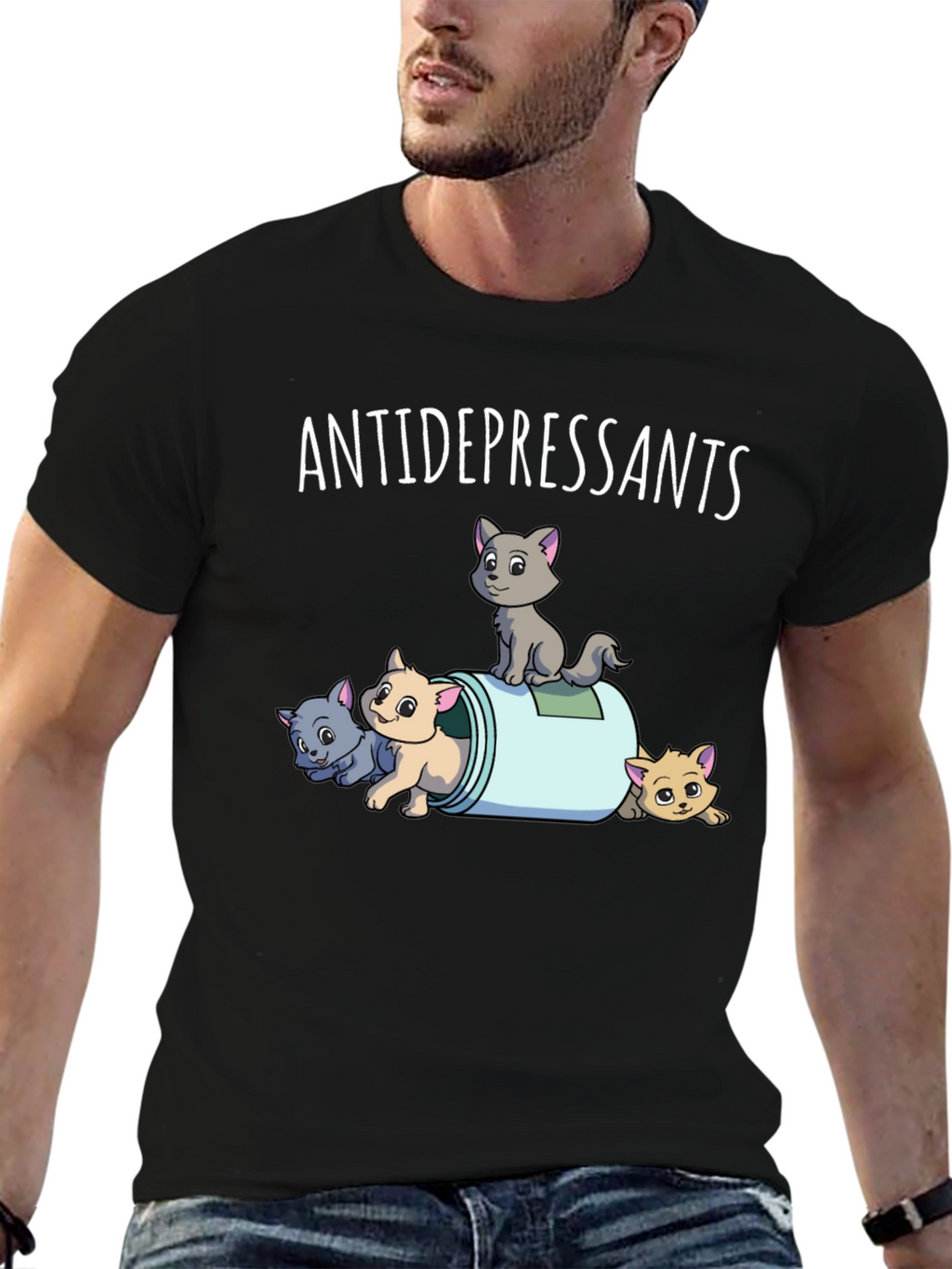 Antidepressants Cats Graphic Tee
