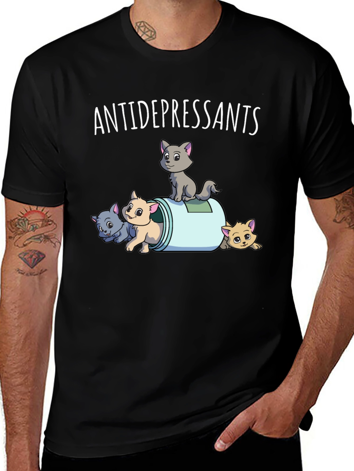 Antidepressants Cats Graphic Tee