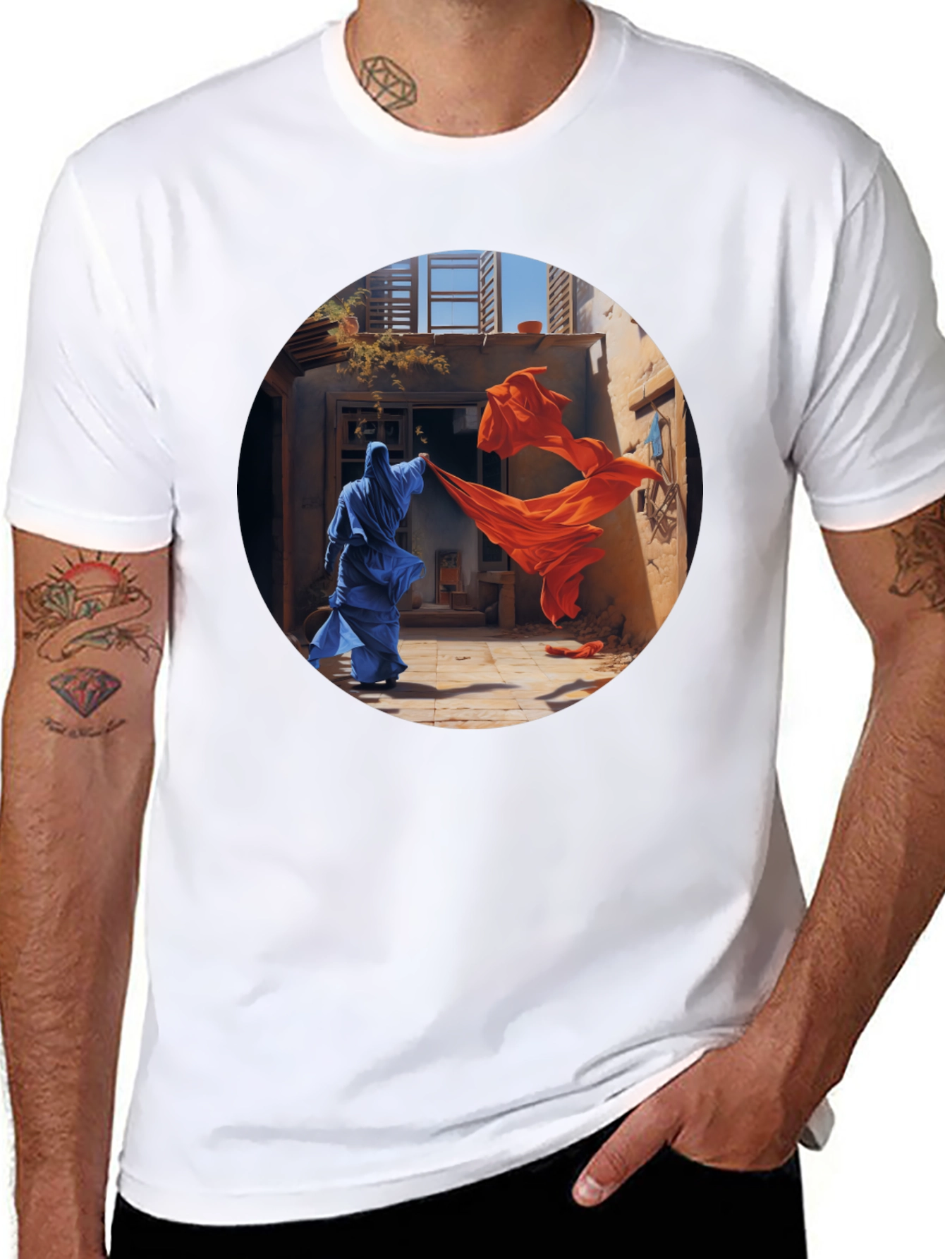 Abstract Art Graphic T-Shirt - Vibrant Colors Unique Design
