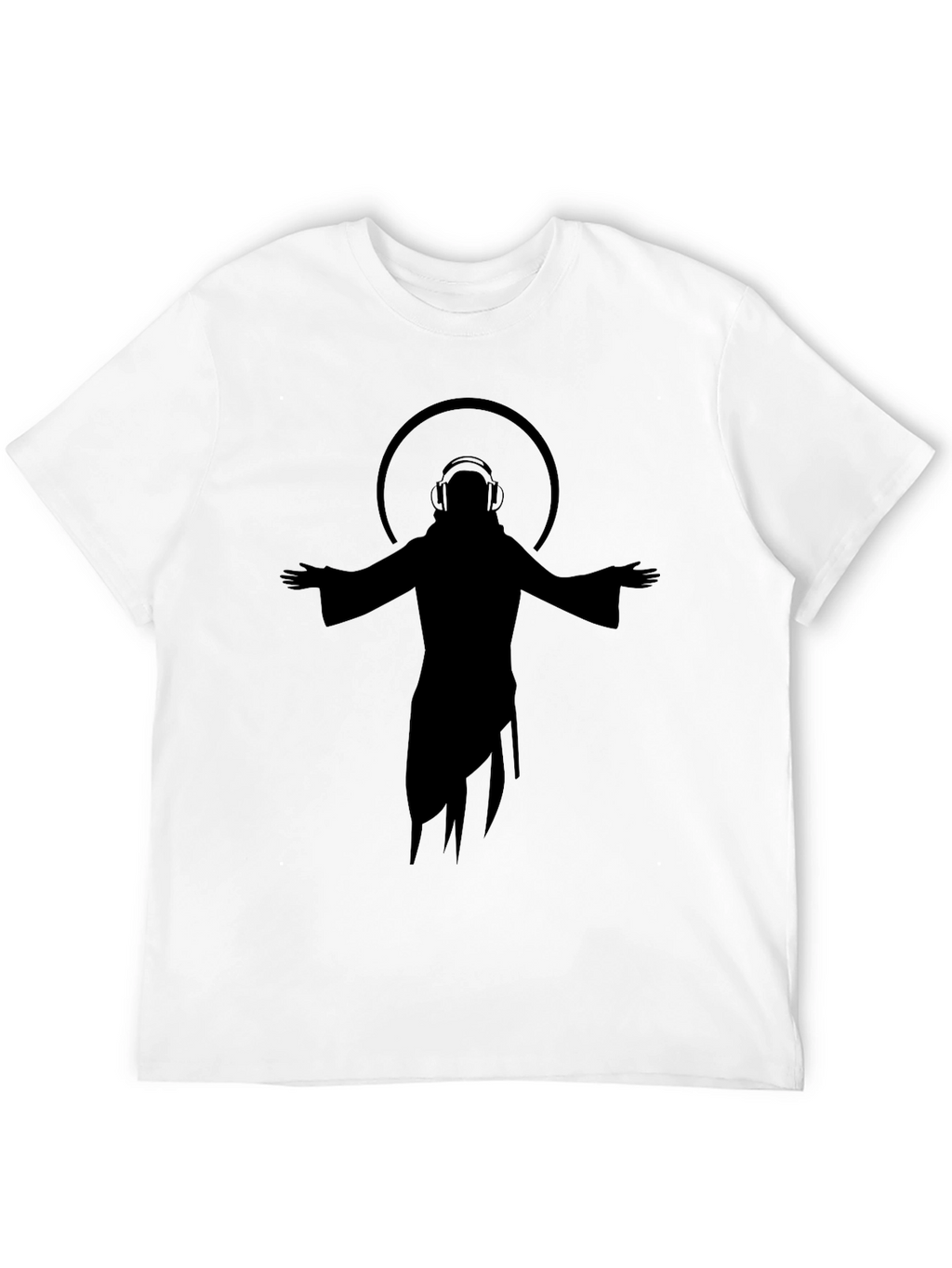 DJ Jesus Graphic T-Shirt - Black Cotton Blend
