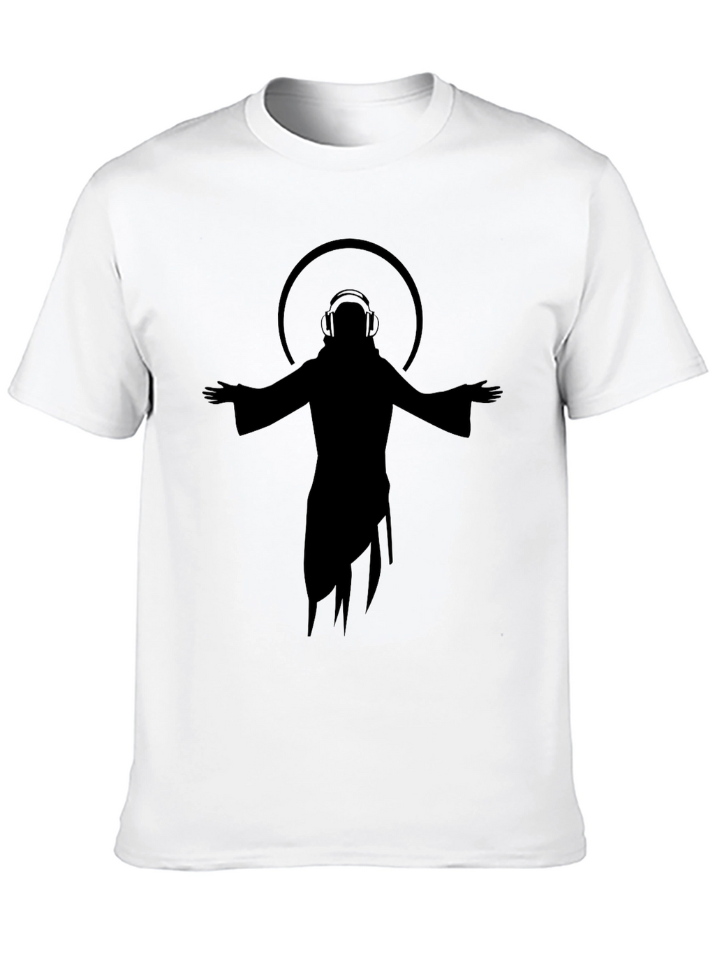 DJ Jesus Graphic T-Shirt - Black Cotton Blend