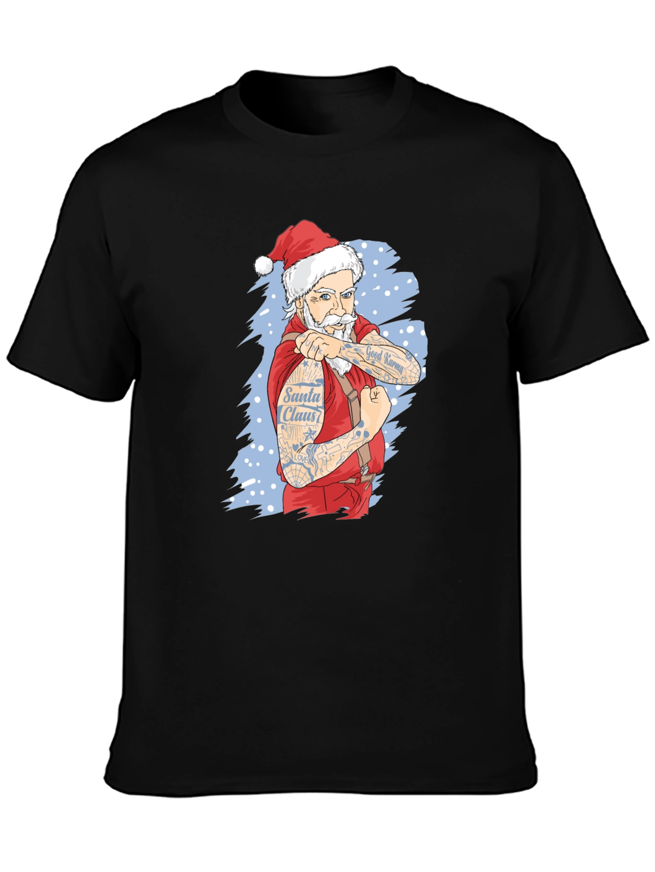 Tattooed Santa Claus Graphic Tee