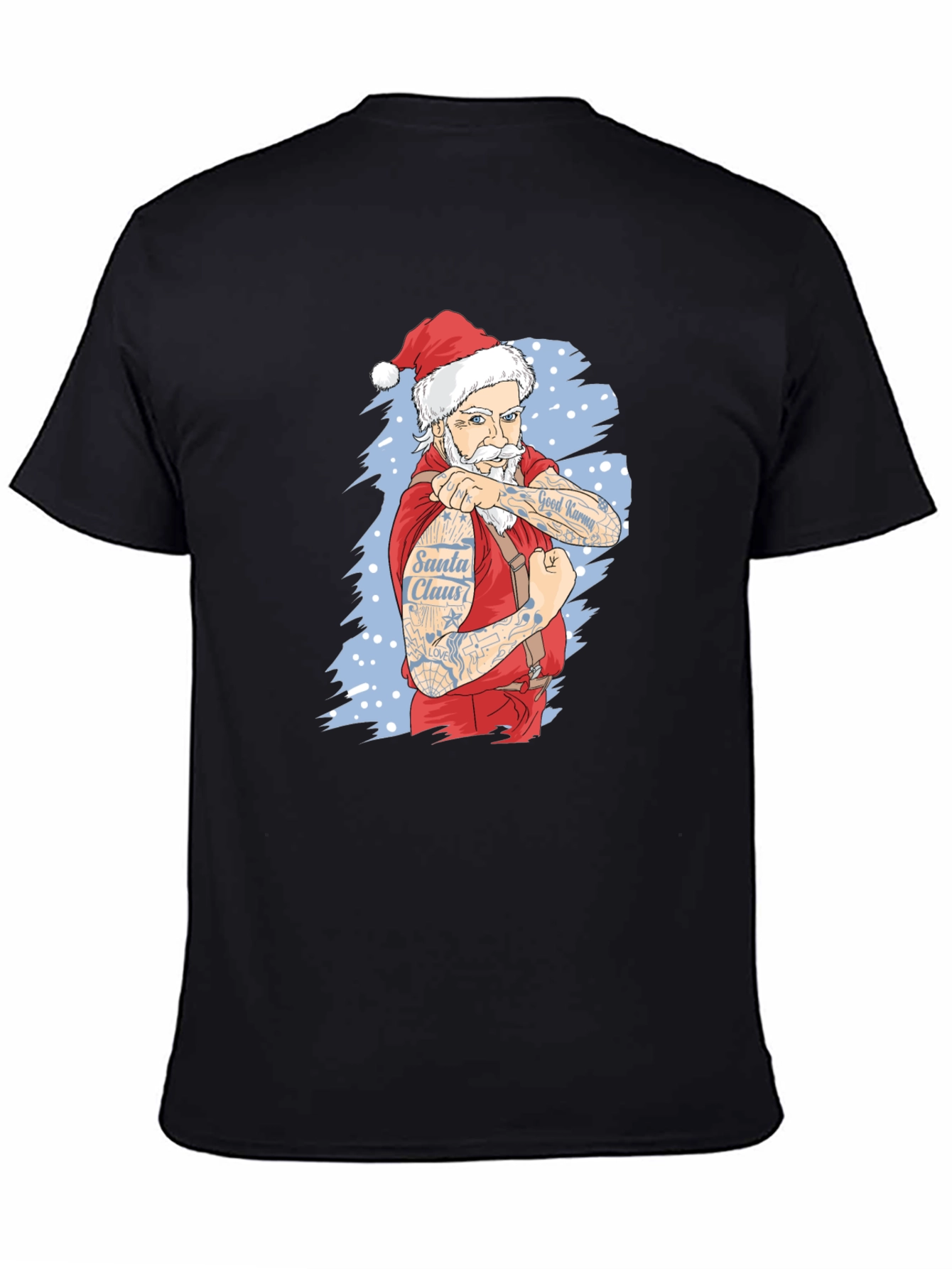 Tattooed Santa Claus Graphic Tee