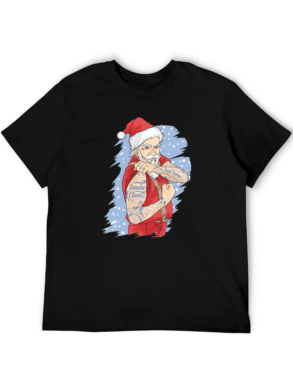 Tattooed Santa Claus Graphic Tee