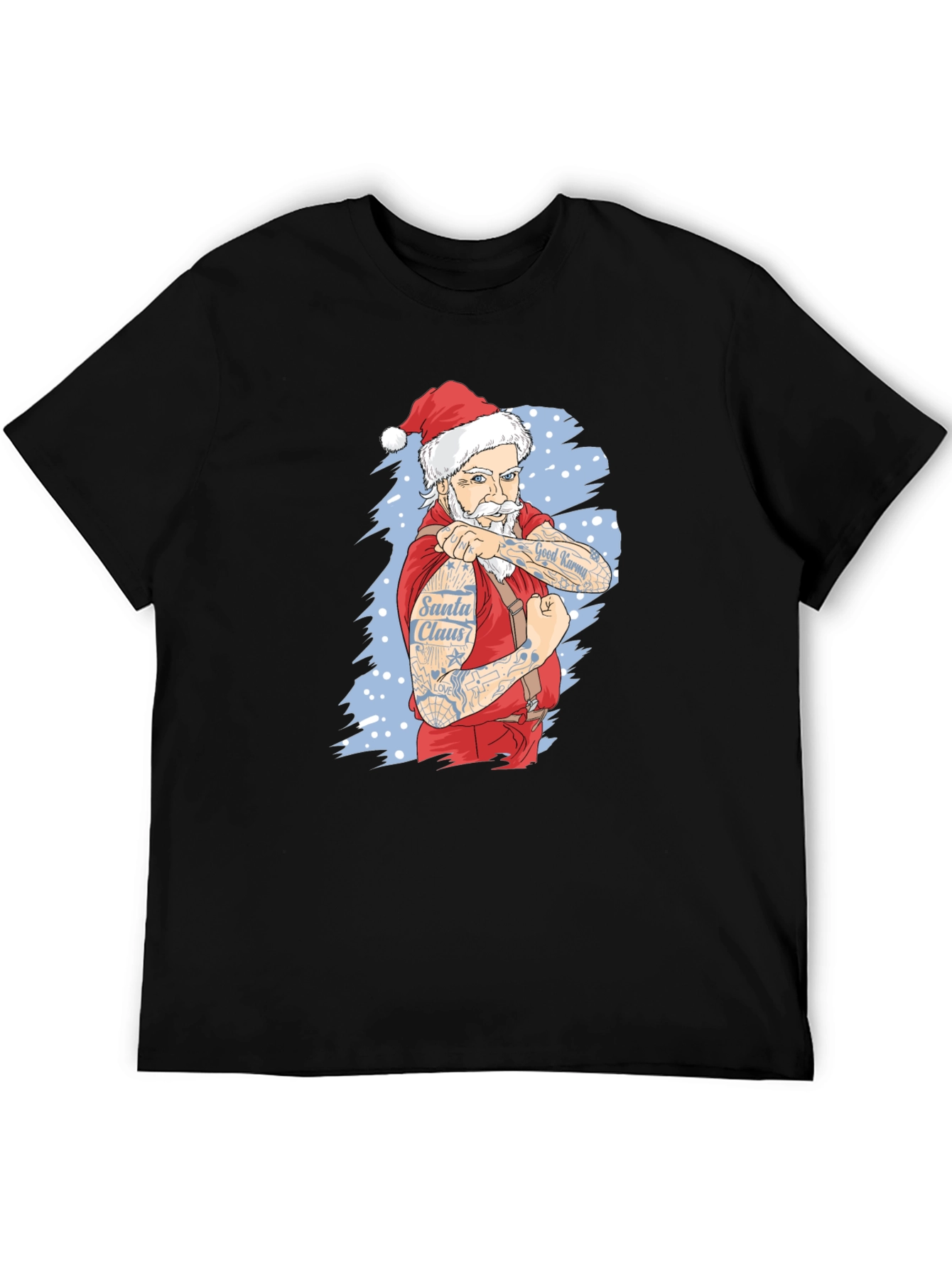 Tattooed Santa Claus Graphic Tee