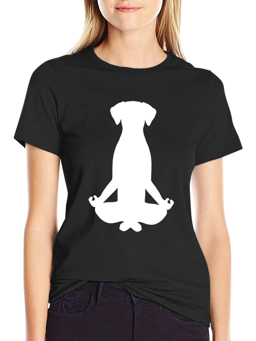 Meditating Dog Graphic Tee - Black