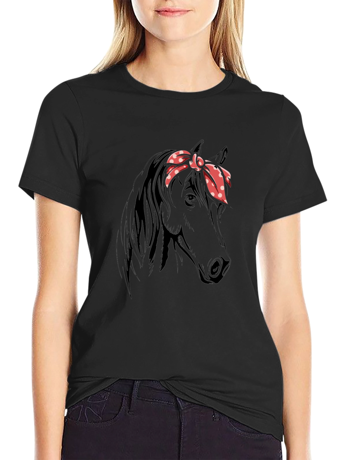 Horse with Bandana Graphic T-Shirt