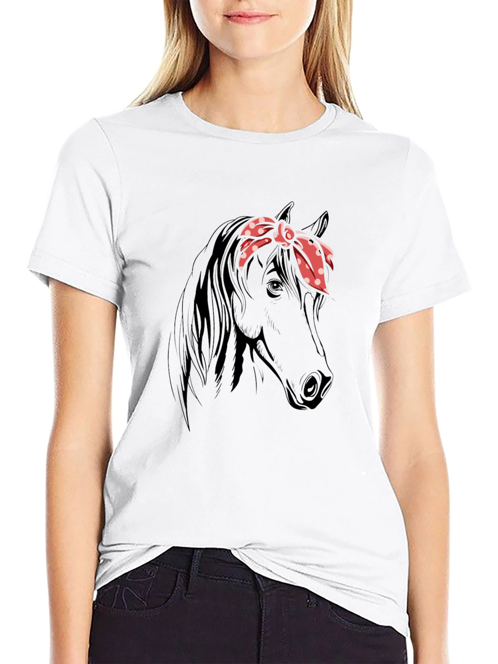 Horse with Bandana Graphic T-Shirt
