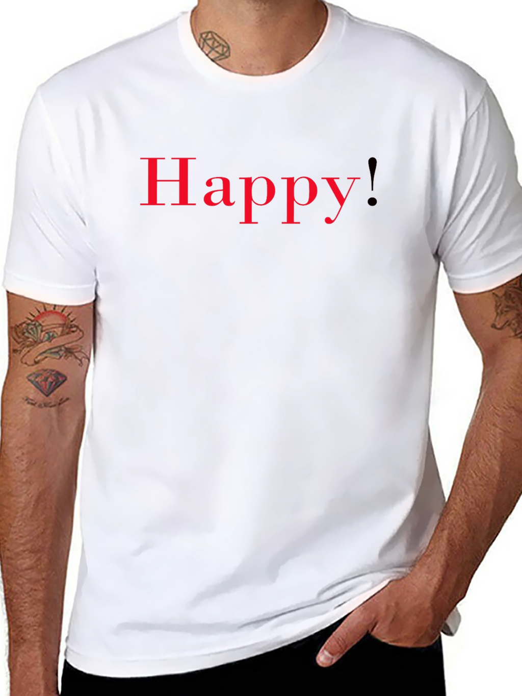 Happy T-Shirt - Red Lettering