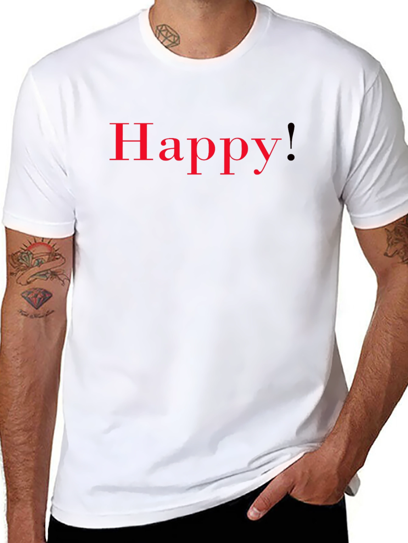 Happy T-Shirt - Red Lettering