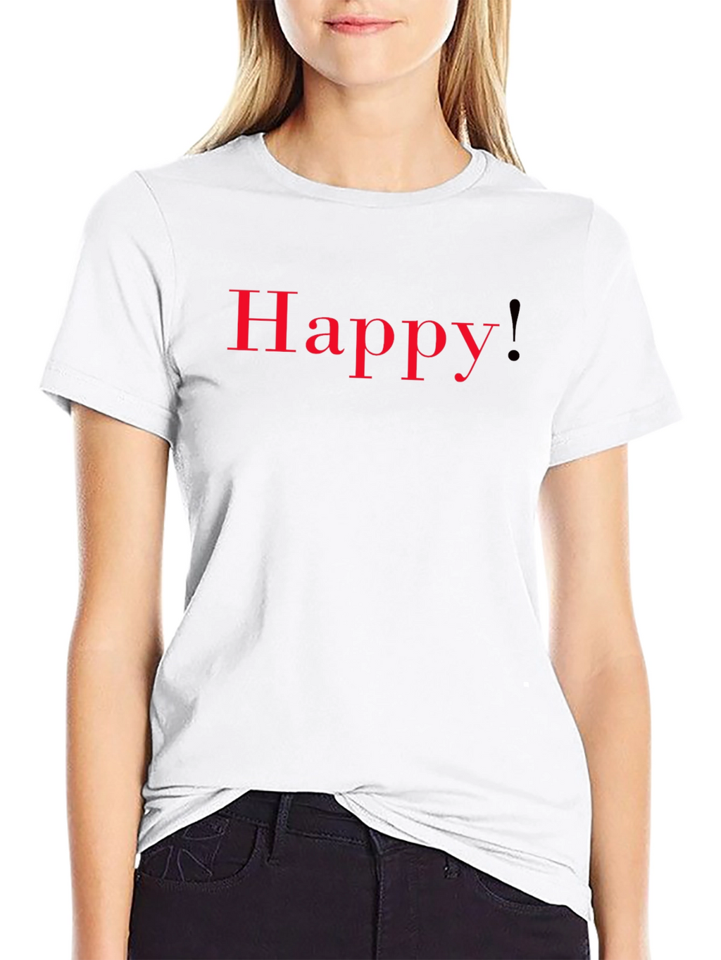 Happy T-Shirt - Red Lettering