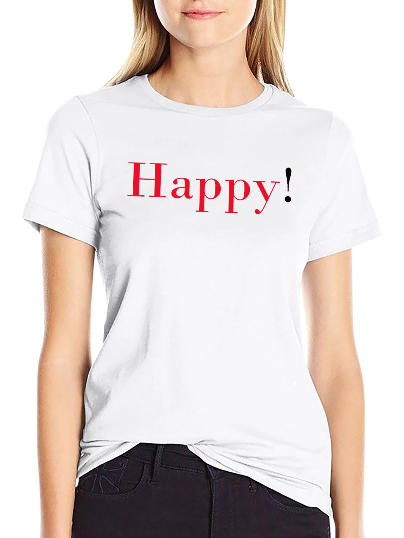 Happy T-Shirt - Red Lettering