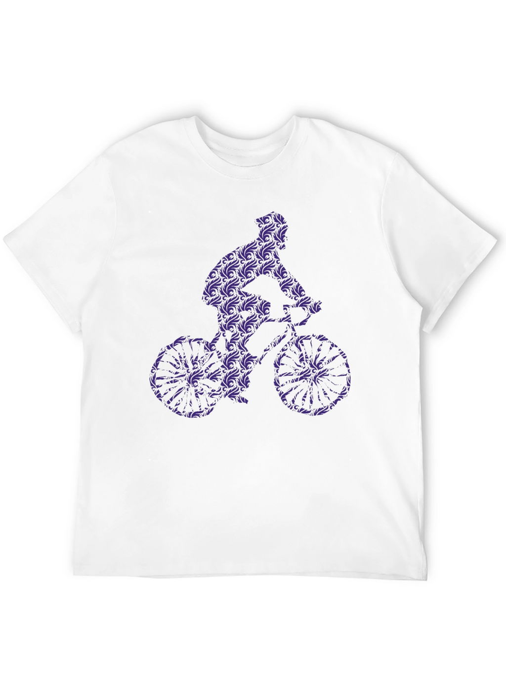 Stylish Biker Graphic Tee - Black Cotton Blend