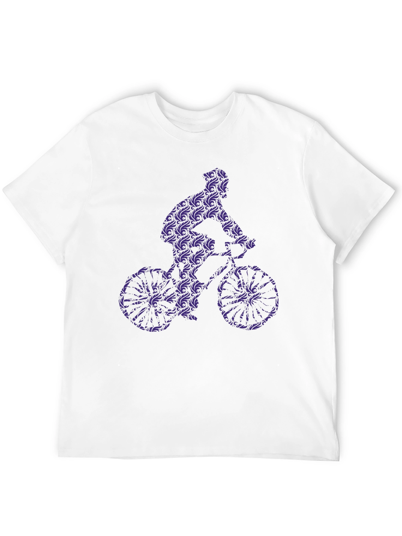 Stylish Biker Graphic Tee - Black Cotton Blend