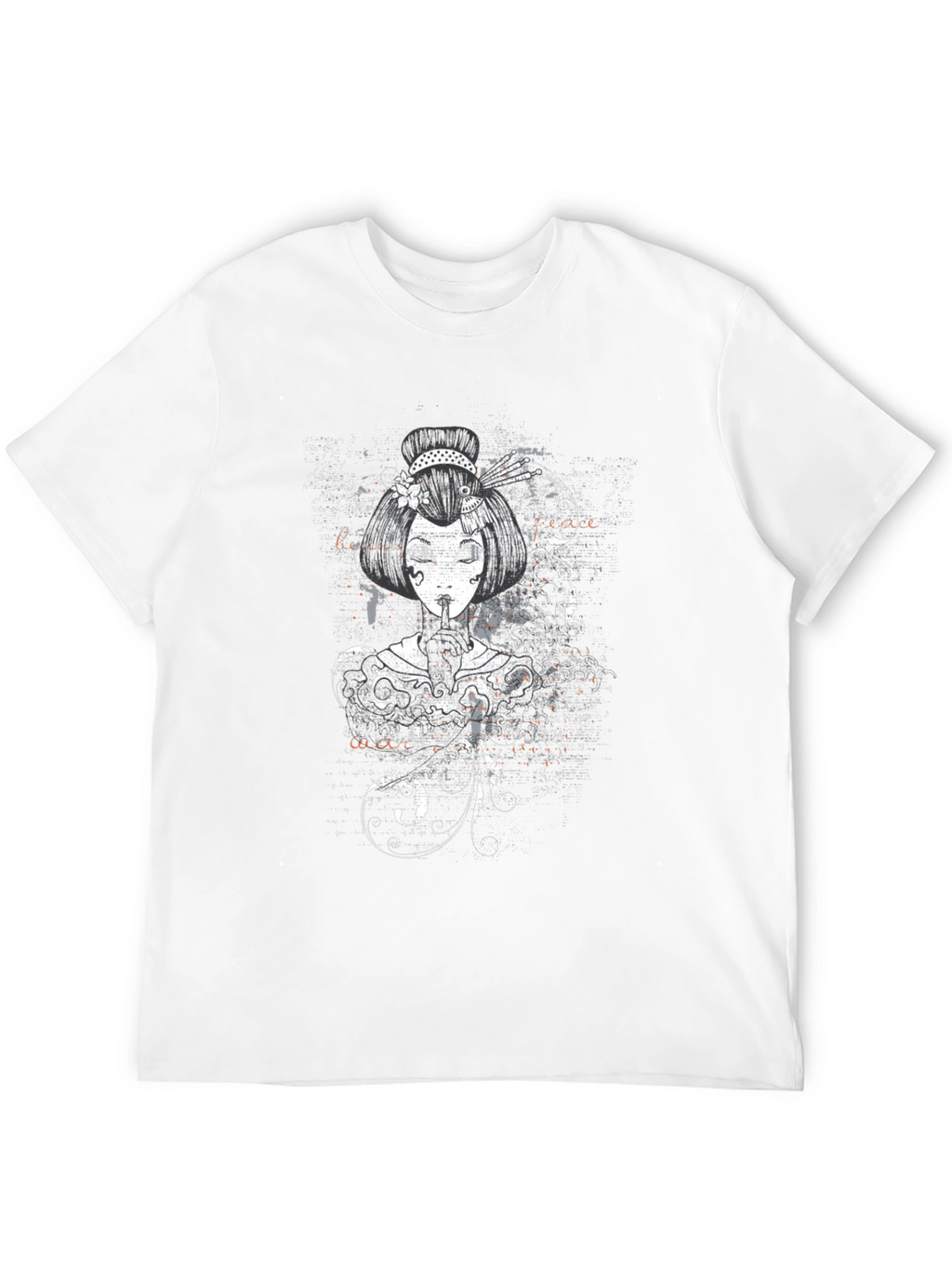 Geisha Graphic Print Black T-Shirt