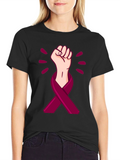 Empowered Ribbon Fist Graphic T-Shirt