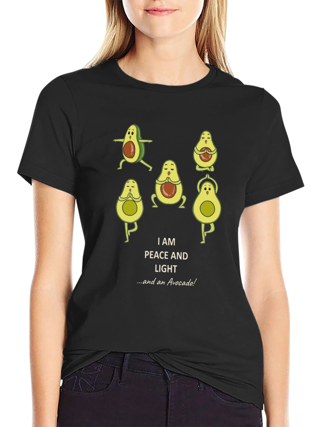 Yoga Avocado T-Shirt - Peace and Light