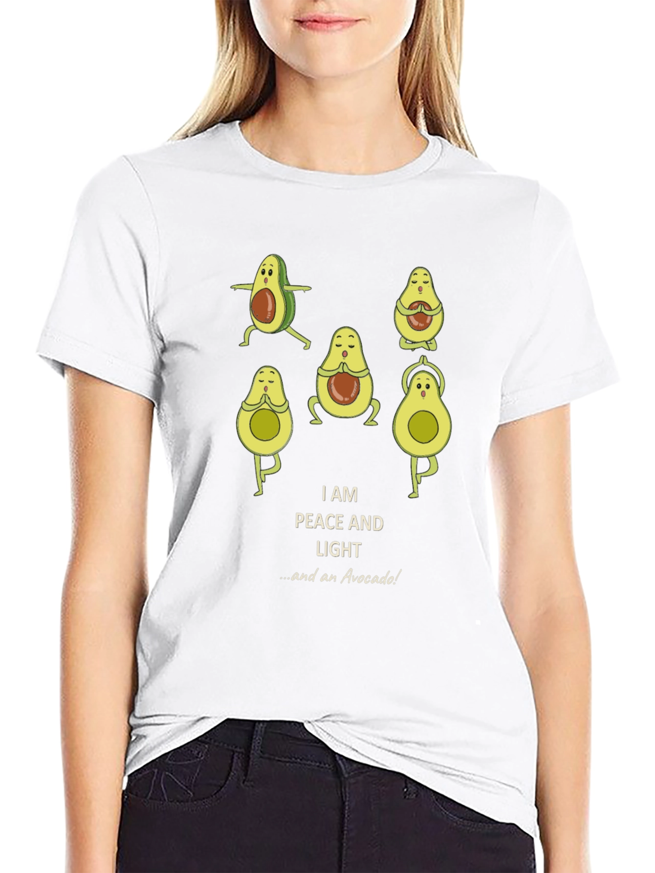 Yoga Avocado T-Shirt - Peace and Light