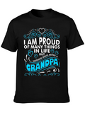 Proud Grandpa T-Shirt - Black Cotton Blend