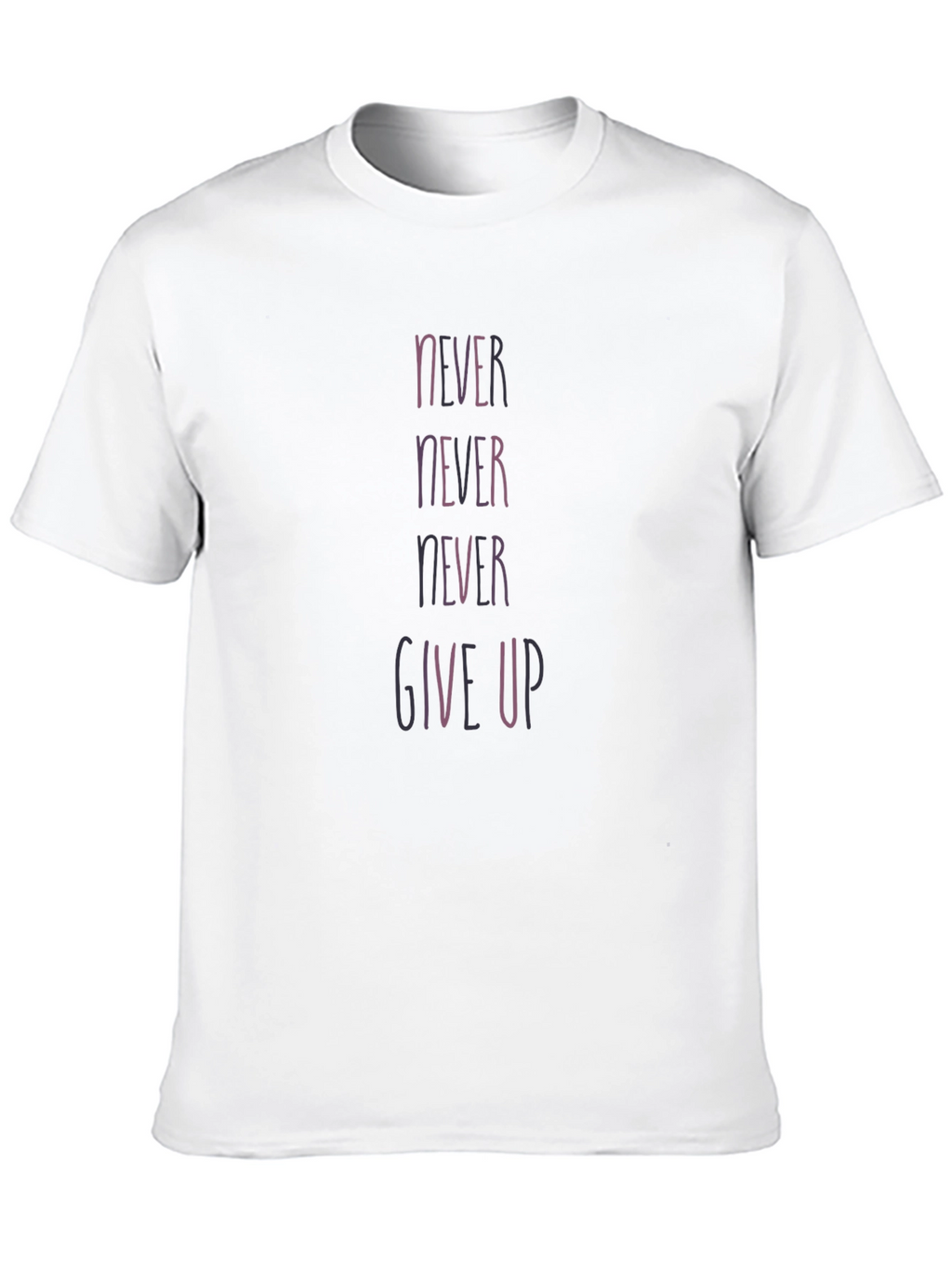 Never Give Up Black Graphic Tee