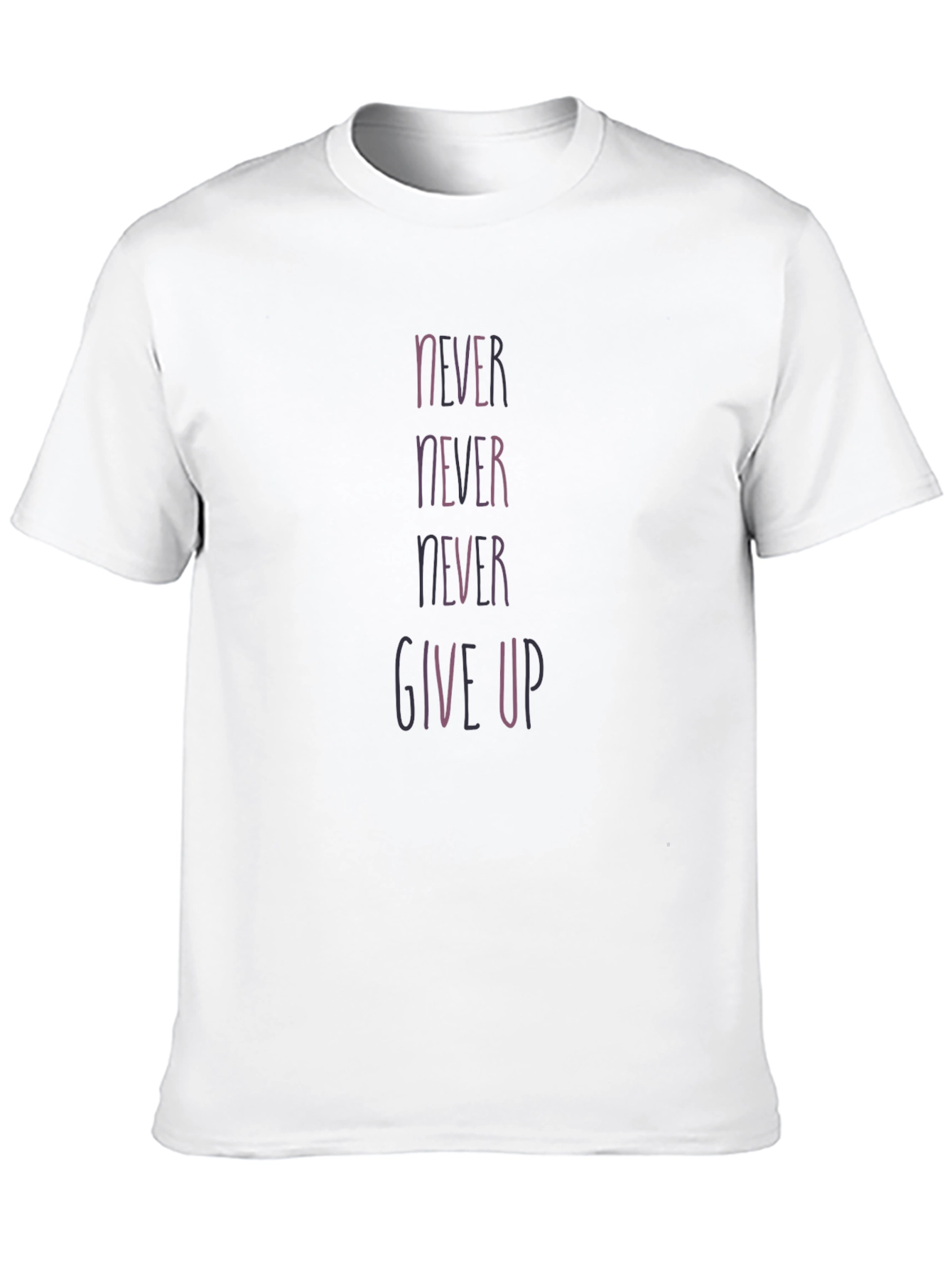 Never Give Up Black Graphic Tee