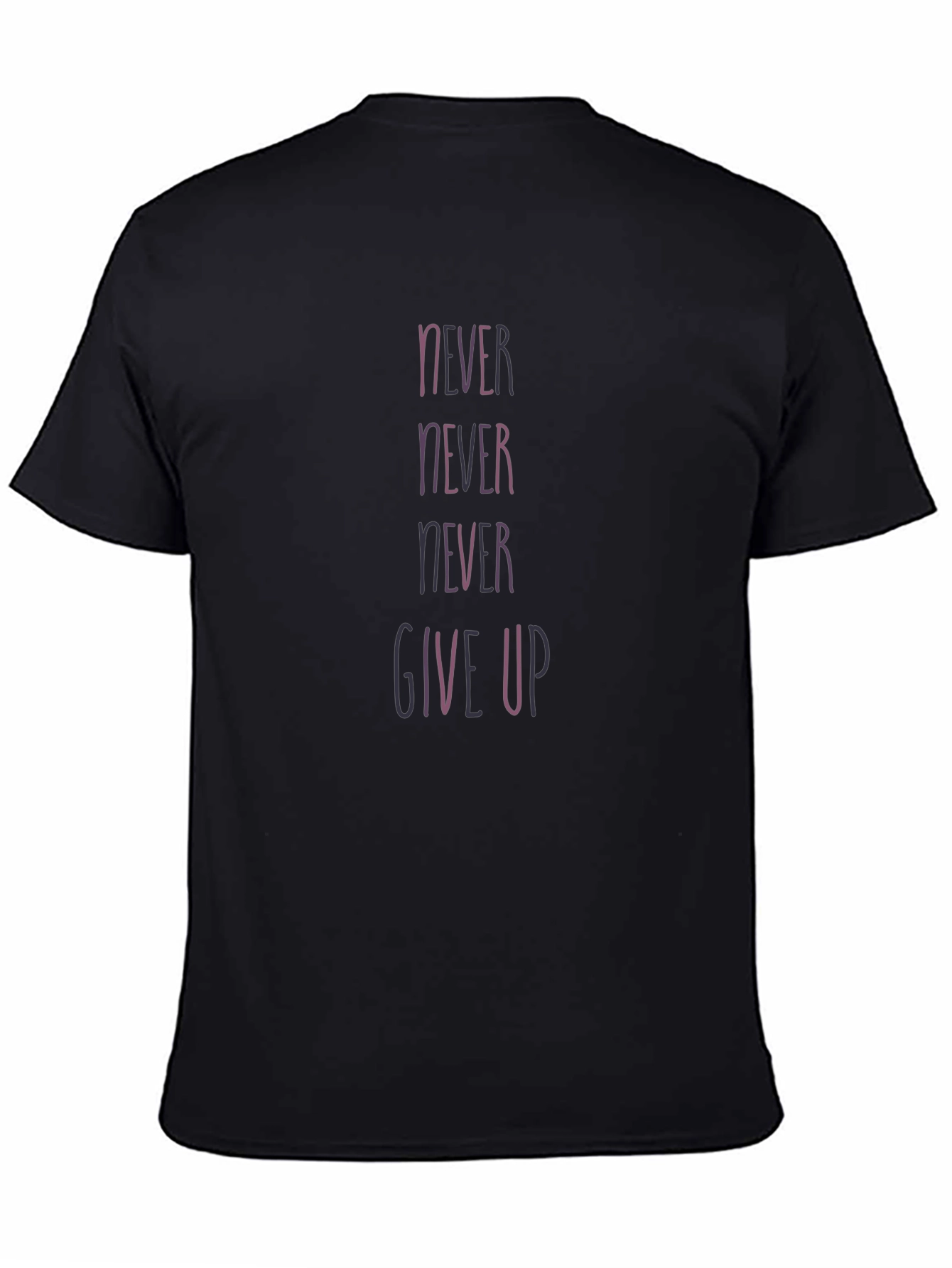 Never Give Up Black Graphic Tee