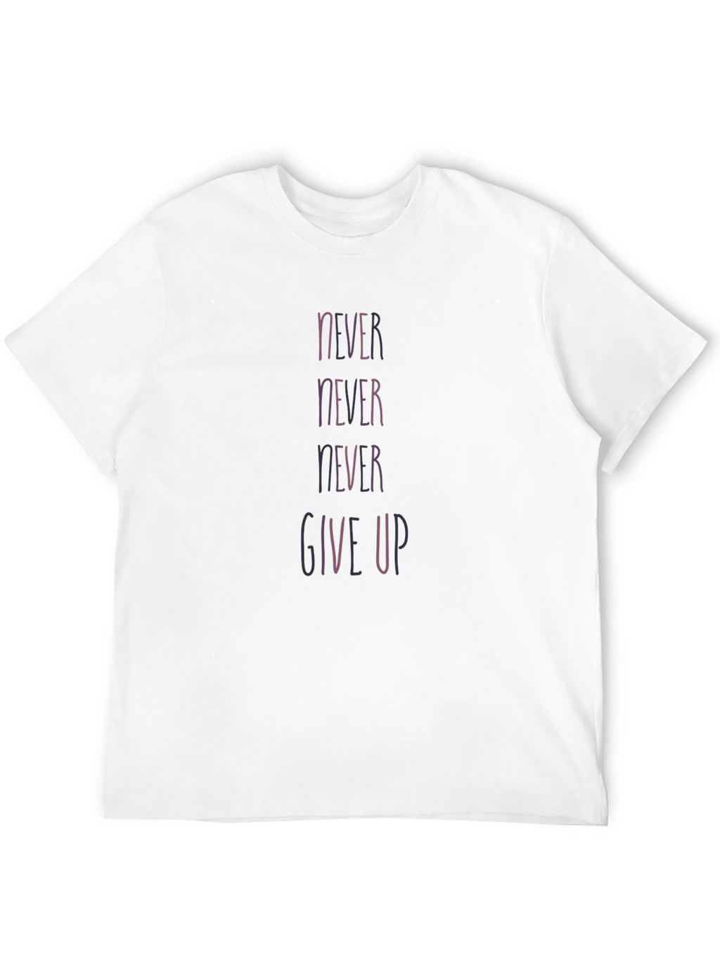 Never Give Up Black Graphic Tee