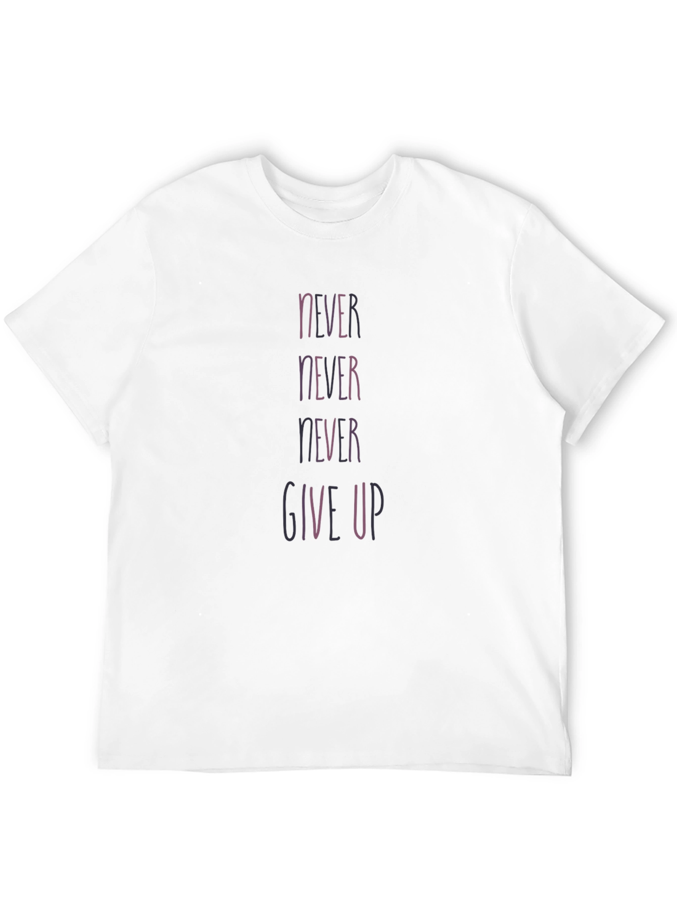 Never Give Up Black Graphic Tee