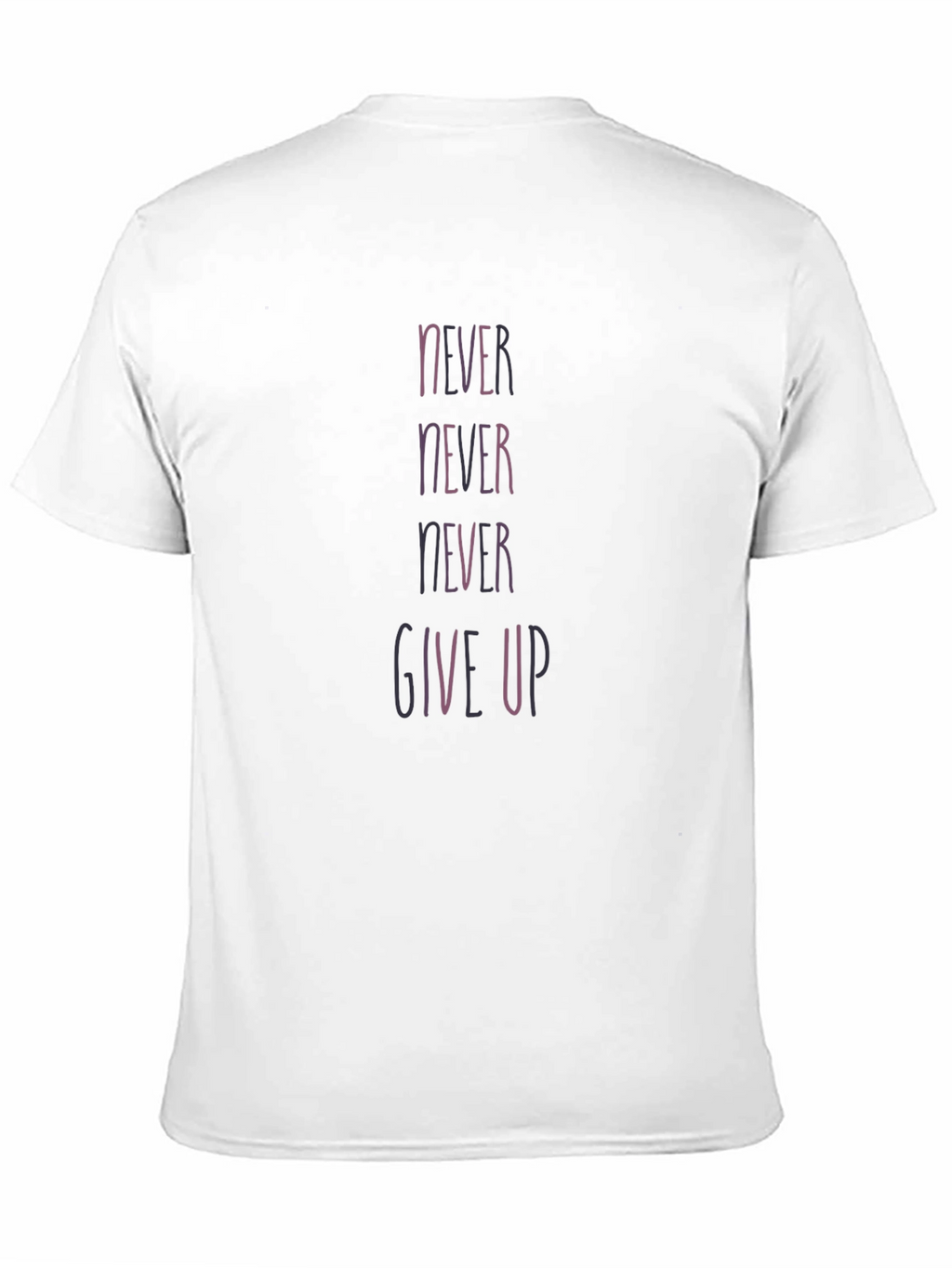 Never Give Up Black Graphic Tee