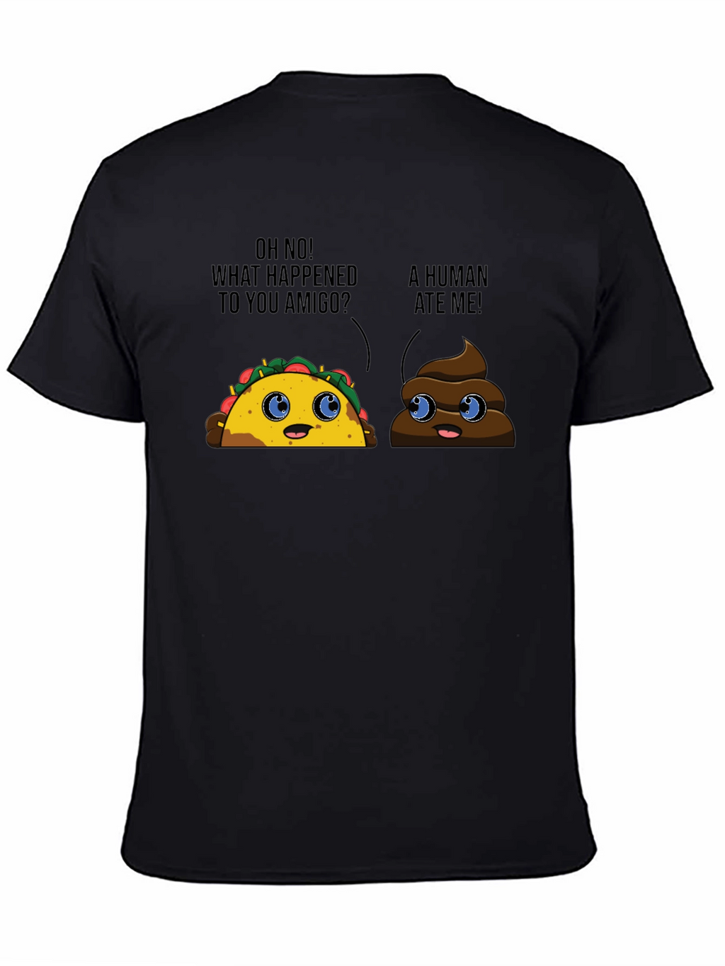 Taco Poop Funny Black T-Shirt