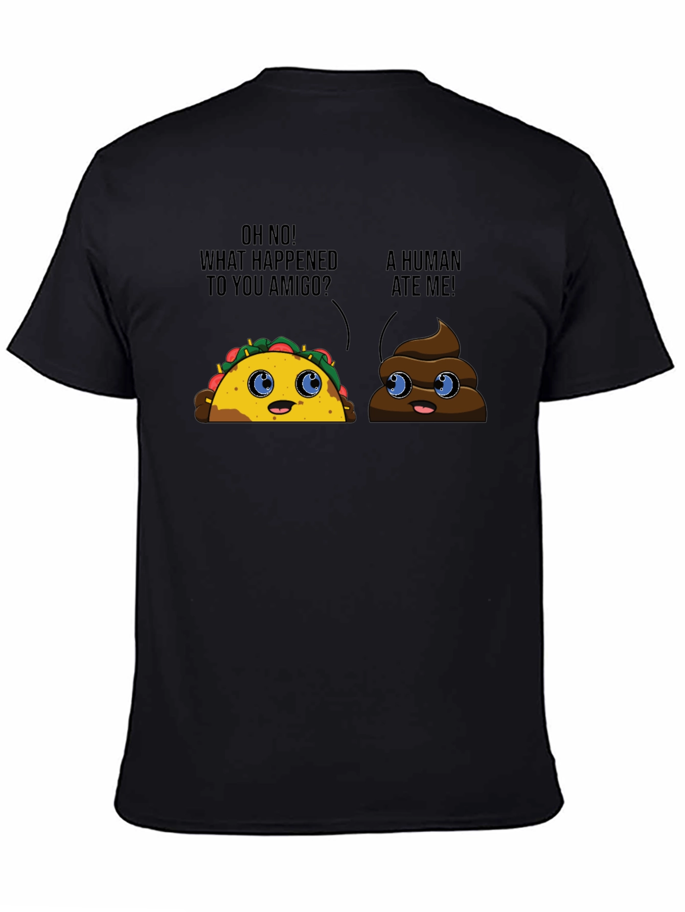 Taco Poop Funny Black T-Shirt