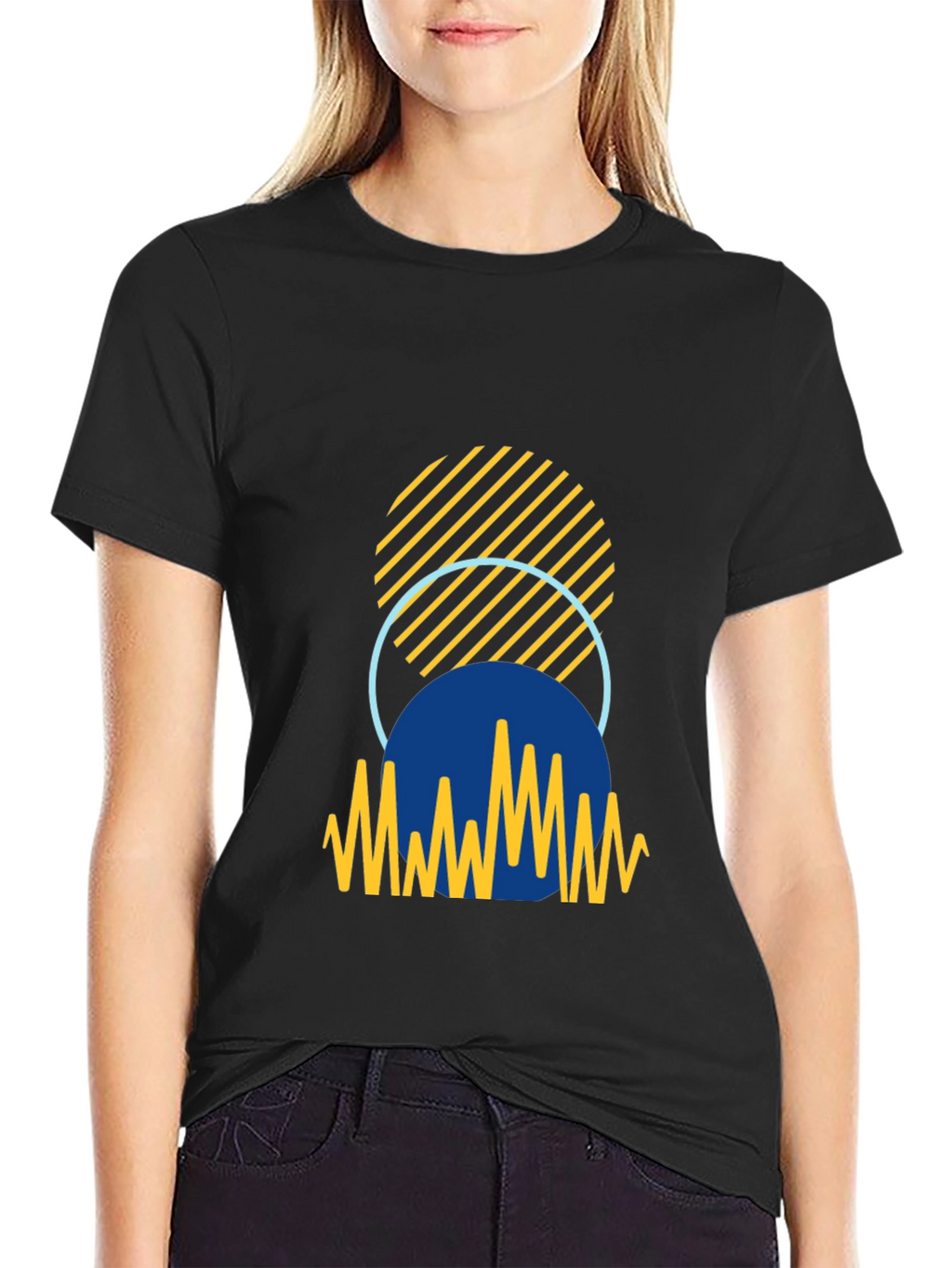 Abstract Graphic Black T-Shirt