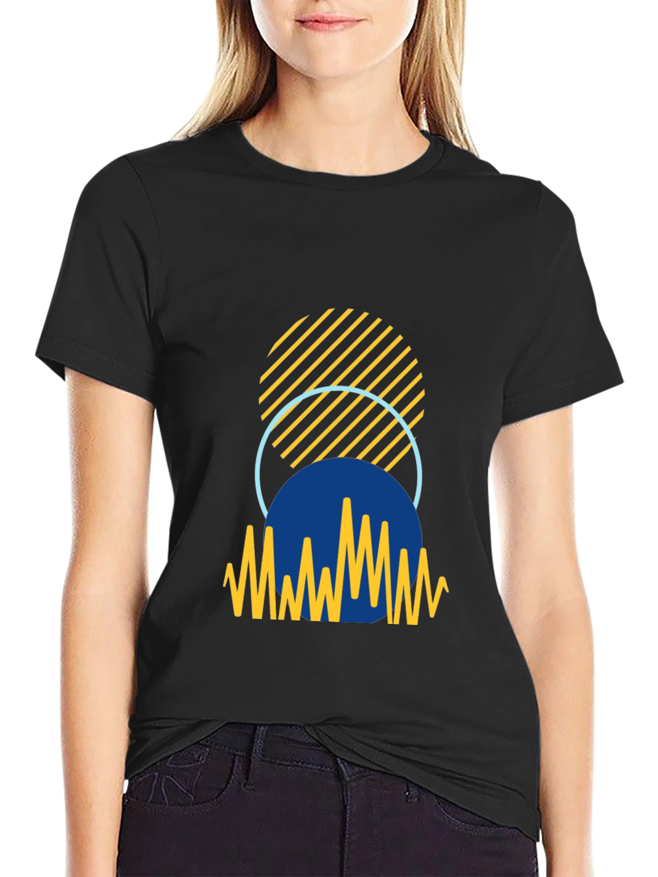 Abstract Graphic Black T-Shirt