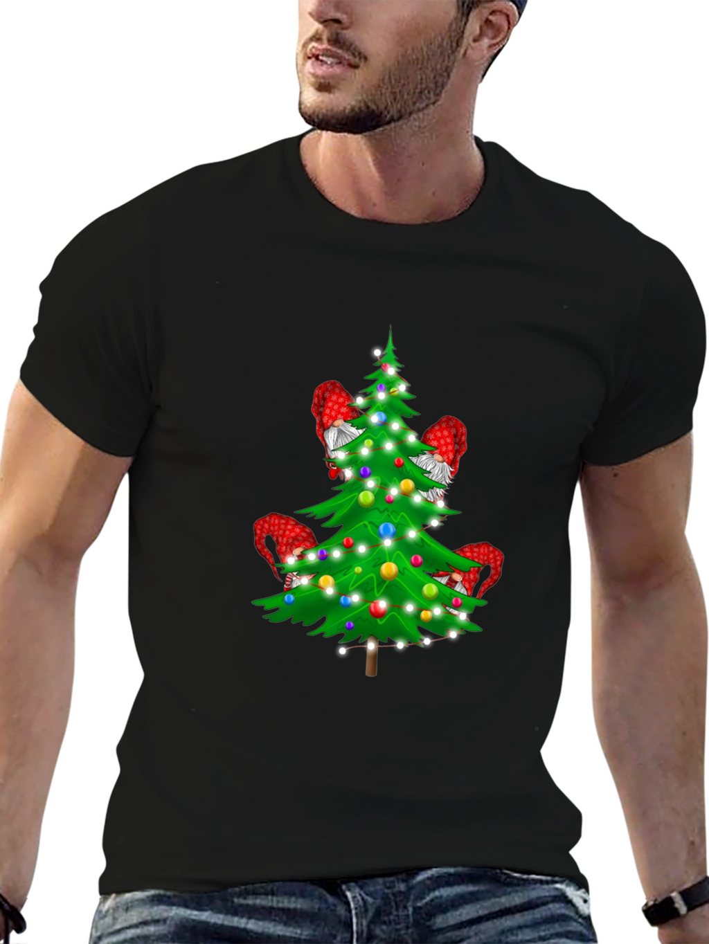 Gnome Christmas Tree T-Shirt - Holiday Apparel