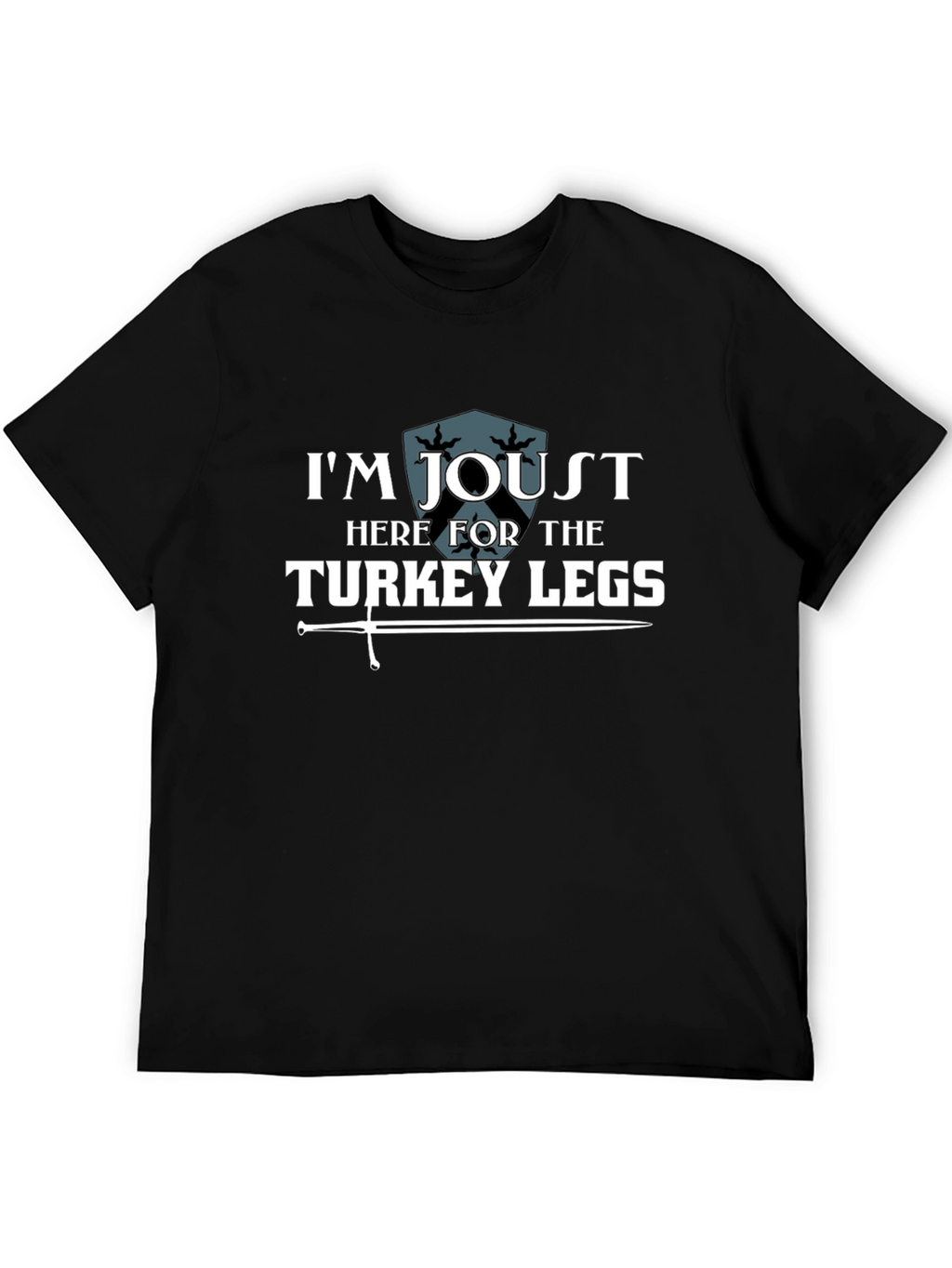 Jousting Turkey Legs Graphic Tee - Black Cotton T-Shirt