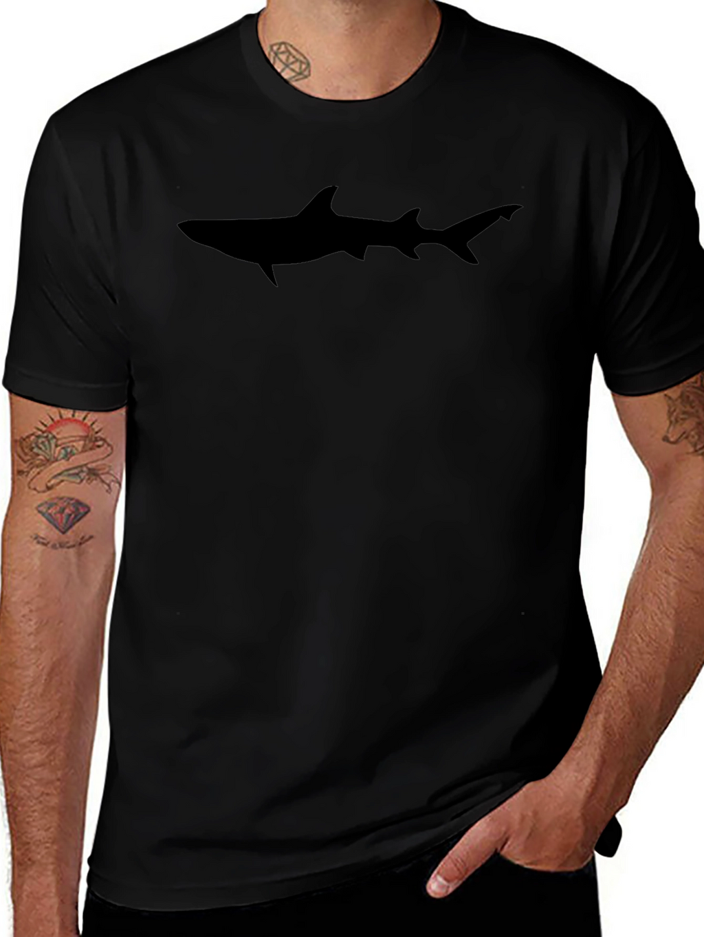 Black Shark Graphic Tee - Cool Casual Style